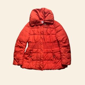 Marvin Richards Red Winter Puff Coat Womens Size L Padded Button Up